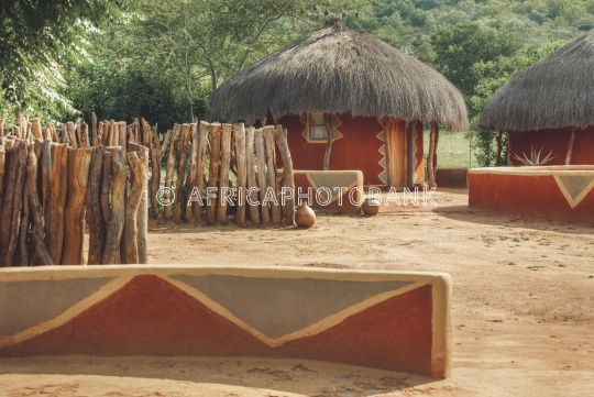 thatched roof African house